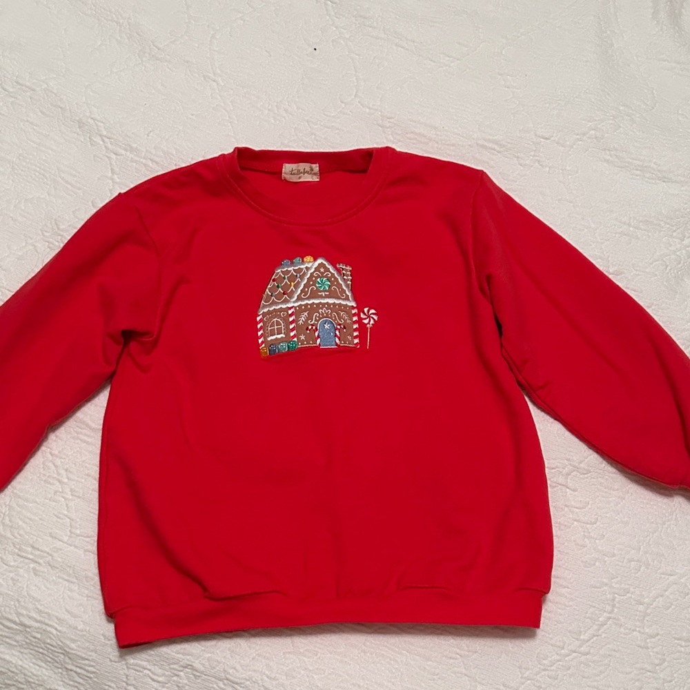 Red Gingerbread House Kids Sweatshirt